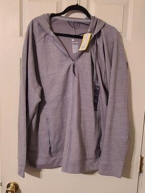Light Gray Zip Hoodie with Hood